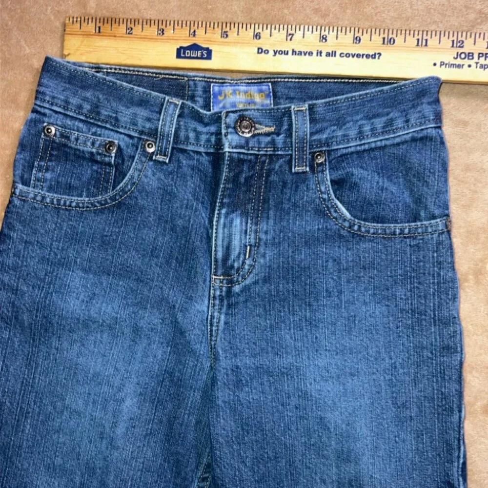 Vintage JK Indigo Boy‎ 10 Slim Blue Denim Straight Leg 5 Pocket Zip Button Jeans